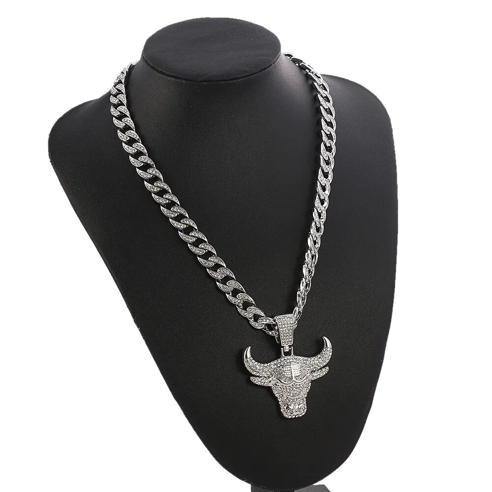 Bull Head Pendant Cuban Necklace