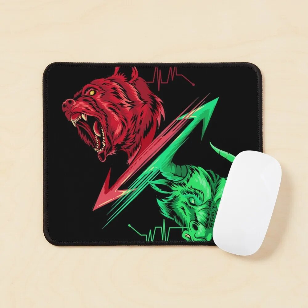 Bulls and Bears compact mouse pad